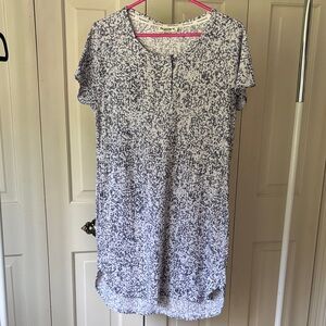 BearPaw Blue and White Button-Up Top sleepwear